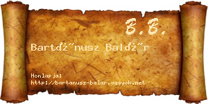 Bartánusz Balár névjegykártya